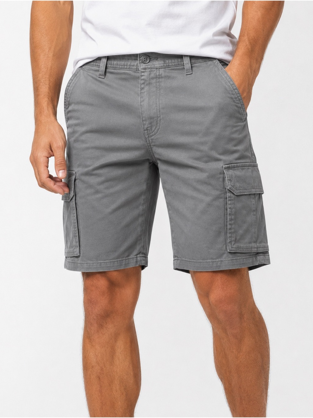 George Men’s Gray Cargo Shorts Size 36 NWT Utility Work Casual Shorts